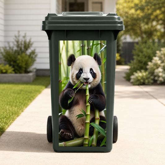 Bamboo Panda wheelie bin sticker
