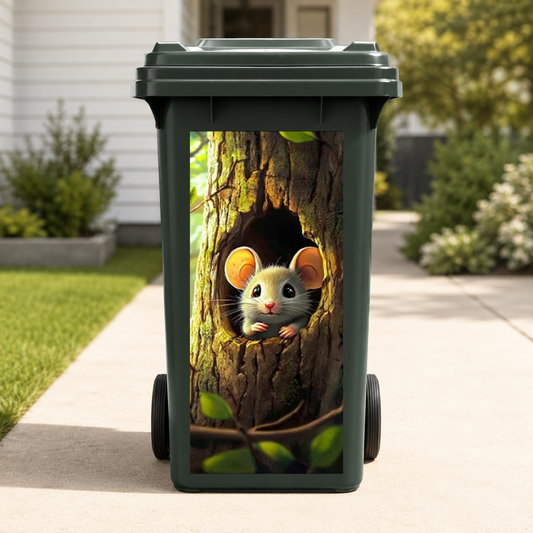 Peekaboo Mouse wheelie bin sticker