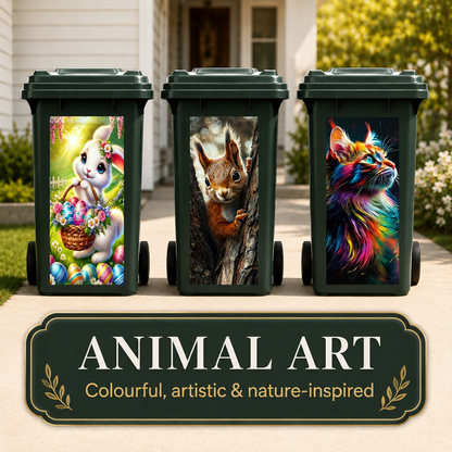 Animal Art Wheelie Bin Stickers